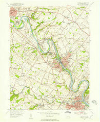Phoenixville Pennsylvania Historical topographic map, 1:24000 scale, 7.5 X 7.5 Minute, Year 1955