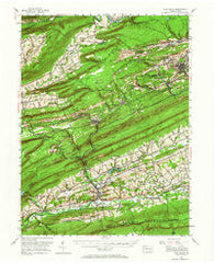 Pine Grove Pennsylvania Historical topographic map, 1:62500 scale, 15 X 15 Minute, Year 1955