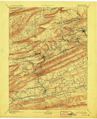 Pinegrove Pennsylvania Historical topographic map, 1:62500 scale, 15 X 15 Minute, Year 1892