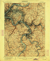 Pittsburg Pennsylvania Historical topographic map, 1:62500 scale, 15 X 15 Minute, Year 1907