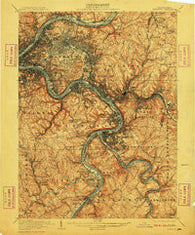 Pittsburg Pennsylvania Historical topographic map, 1:62500 scale, 15 X 15 Minute, Year 1907