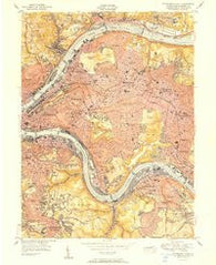 Pittsburg East Pennsylvania Historical topographic map, 1:24000 scale, 7.5 X 7.5 Minute, Year 1951