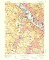 Pittsburg West Pennsylvania Historical topographic map, 1:24000 scale, 7.5 X 7.5 Minute, Year 1951