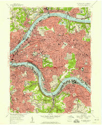 Pittsburgh East Pennsylvania Historical topographic map, 1:24000 scale, 7.5 X 7.5 Minute, Year 1956