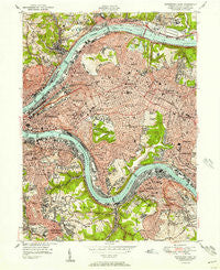 Pittsburgh East Pennsylvania Historical topographic map, 1:24000 scale, 7.5 X 7.5 Minute, Year 1951