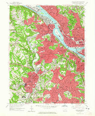 Pittsburgh West Pennsylvania Historical topographic map, 1:24000 scale, 7.5 X 7.5 Minute, Year 1960