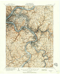 Pittsburgh Pennsylvania Historical topographic map, 1:62500 scale, 15 X 15 Minute, Year 1904