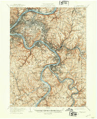 Pittsburgh Pennsylvania Historical topographic map, 1:62500 scale, 15 X 15 Minute, Year 1907