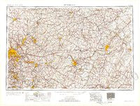 Pittsburgh Pennsylvania Historical topographic map, 1:250000 scale, 1 X 2 Degree, Year 1954