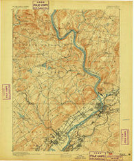 Pittston Pennsylvania Historical topographic map, 1:62500 scale, 15 X 15 Minute, Year 1893