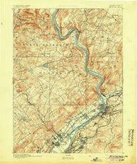 Pittston Pennsylvania Historical topographic map, 1:62500 scale, 15 X 15 Minute, Year 1893