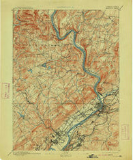 Pittston Pennsylvania Historical topographic map, 1:62500 scale, 15 X 15 Minute, Year 1893