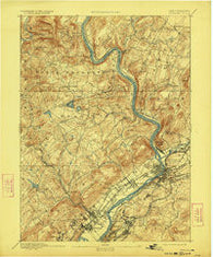 Pittston Pennsylvania Historical topographic map, 1:62500 scale, 15 X 15 Minute, Year 1893