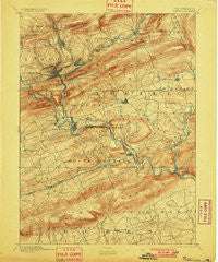 Pottsville Pennsylvania Historical topographic map, 1:62500 scale, 15 X 15 Minute, Year 1891