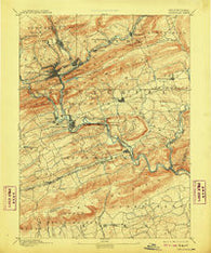 Pottsville Pennsylvania Historical topographic map, 1:62500 scale, 15 X 15 Minute, Year 1891
