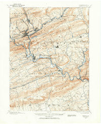 Pottsville Pennsylvania Historical topographic map, 1:62500 scale, 15 X 15 Minute, Year 1889