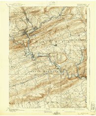 Pottsville Pennsylvania Historical topographic map, 1:62500 scale, 15 X 15 Minute, Year 1891