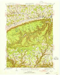 Powell Pennsylvania Historical topographic map, 1:62500 scale, 15 X 15 Minute, Year 1943