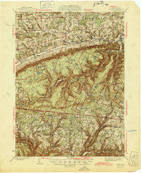 Powell Pennsylvania Historical topographic map, 1:62500 scale, 15 X 15 Minute, Year 1945
