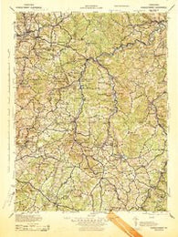 Punxsutawney Pennsylvania Historical topographic map, 1:125000 scale, 30 X 30 Minute, Year 1943