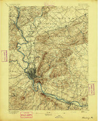 Reading Pennsylvania Historical topographic map, 1:62500 scale, 15 X 15 Minute, Year 1894