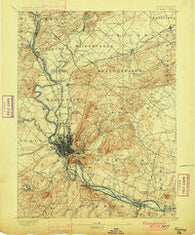 Reading Pennsylvania Historical topographic map, 1:62500 scale, 15 X 15 Minute, Year 1894