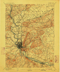 Reading Pennsylvania Historical topographic map, 1:62500 scale, 15 X 15 Minute, Year 1894