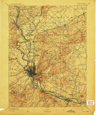 Reading Pennsylvania Historical topographic map, 1:62500 scale, 15 X 15 Minute, Year 1894