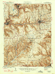 Ridgway Pennsylvania Historical topographic map, 1:62500 scale, 15 X 15 Minute, Year 1944