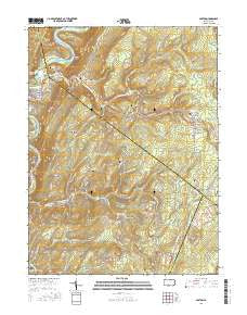 Saxton Pennsylvania Current topographic map, 1:24000 scale, 7.5 X 7.5 Minute, Year 2016