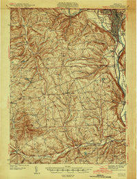 Sayre Pennsylvania Historical topographic map, 1:62500 scale, 15 X 15 Minute, Year 1942