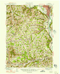 Sayre Pennsylvania Historical topographic map, 1:62500 scale, 15 X 15 Minute, Year 1948