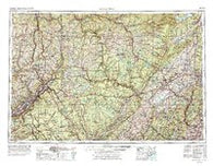 Scranton Pennsylvania Historical topographic map, 1:250000 scale, 1 X 2 Degree, Year 1962