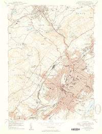 Scranton Pennsylvania Historical topographic map, 1:24000 scale, 7.5 X 7.5 Minute, Year 1950