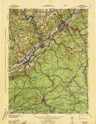 Scranton Pennsylvania Historical topographic map, 1:125000 scale, 30 X 30 Minute, Year 1943