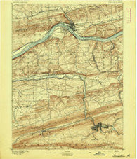 Shamokin Pennsylvania Historical topographic map, 1:62500 scale, 15 X 15 Minute, Year 1892