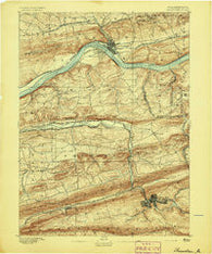 Shamokin Pennsylvania Historical topographic map, 1:62500 scale, 15 X 15 Minute, Year 1893