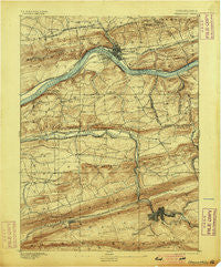 Shamokin Pennsylvania Historical topographic map, 1:62500 scale, 15 X 15 Minute, Year 1893