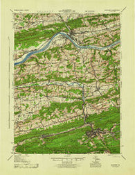 Shamokin Pennsylvania Historical topographic map, 1:62500 scale, 15 X 15 Minute, Year 1943