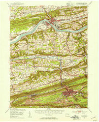 Shamokin Pennsylvania Historical topographic map, 1:62500 scale, 15 X 15 Minute, Year 1952