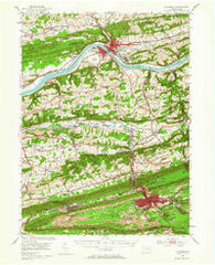 Shamokin Pennsylvania Historical topographic map, 1:62500 scale, 15 X 15 Minute, Year 1952