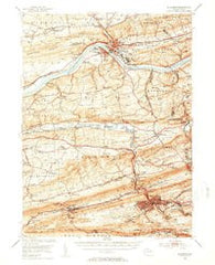 Shamokin Pennsylvania Historical topographic map, 1:62500 scale, 15 X 15 Minute, Year 1952