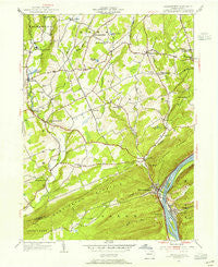 Shickshinny Pennsylvania Historical topographic map, 1:24000 scale, 7.5 X 7.5 Minute, Year 1954
