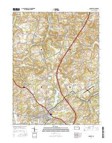 Somerset Pennsylvania Current topographic map, 1:24000 scale, 7.5 X 7.5 Minute, Year 2016