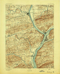 Sunbury Pennsylvania Historical topographic map, 1:62500 scale, 15 X 15 Minute, Year 1893