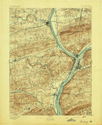Sunbury Pennsylvania Historical topographic map, 1:62500 scale, 15 X 15 Minute, Year 1893