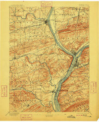 Sunbury Pennsylvania Historical topographic map, 1:62500 scale, 15 X 15 Minute, Year 1893