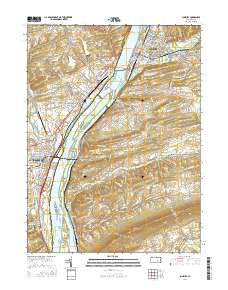 Sunbury Pennsylvania Current topographic map, 1:24000 scale, 7.5 X 7.5 Minute, Year 2016