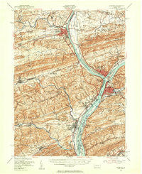 Sunbury Pennsylvania Historical topographic map, 1:62500 scale, 15 X 15 Minute, Year 1953