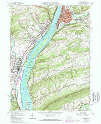Sunbury Pennsylvania Historical topographic map, 1:24000 scale, 7.5 X 7.5 Minute, Year 1965